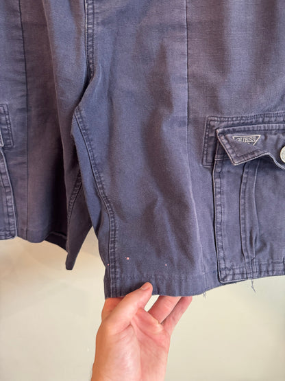00s Guess Faded Utility Navy Shorts (34)