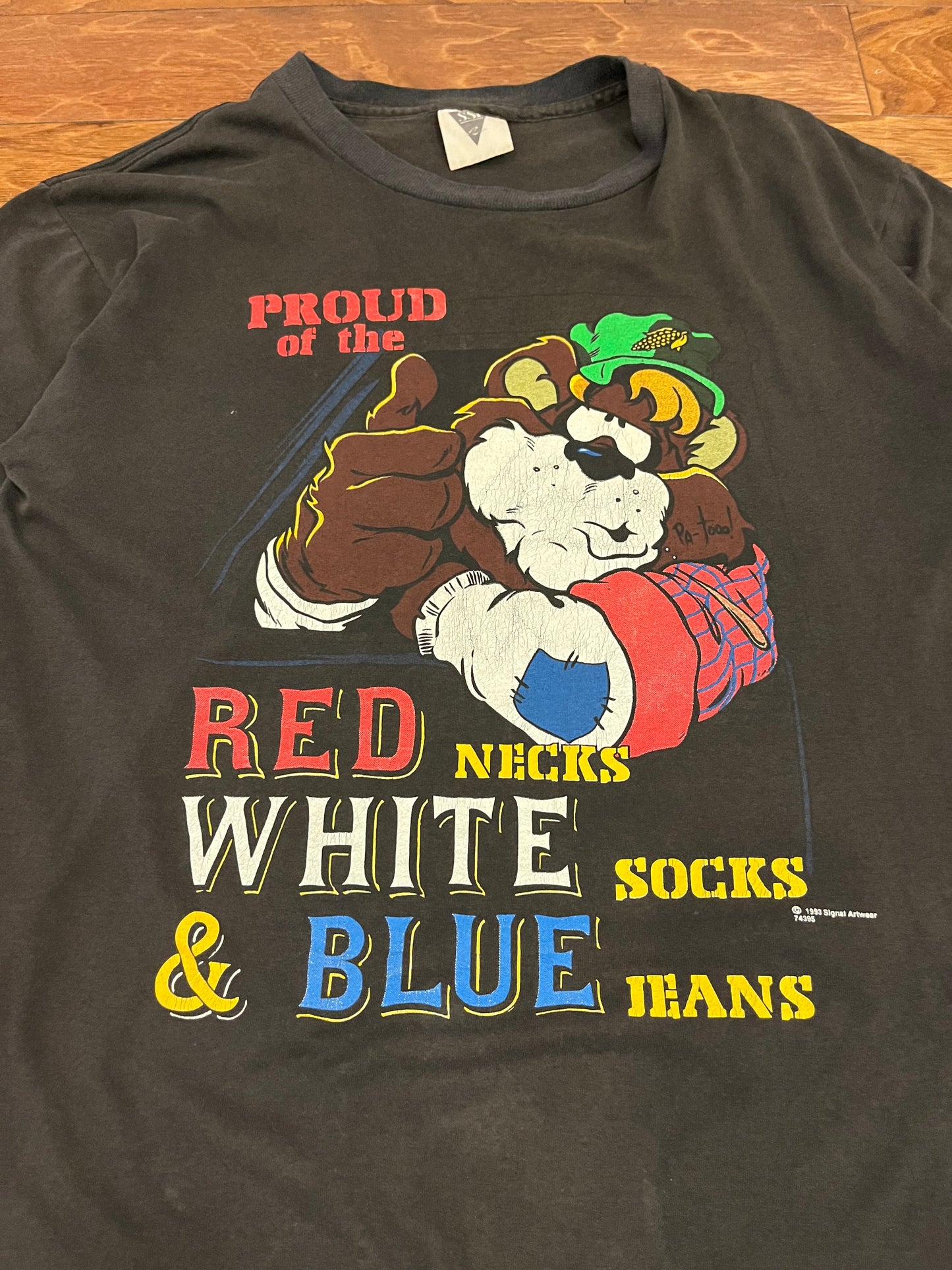 90s Proud of the Red White & Blue Graphic Tee (L)