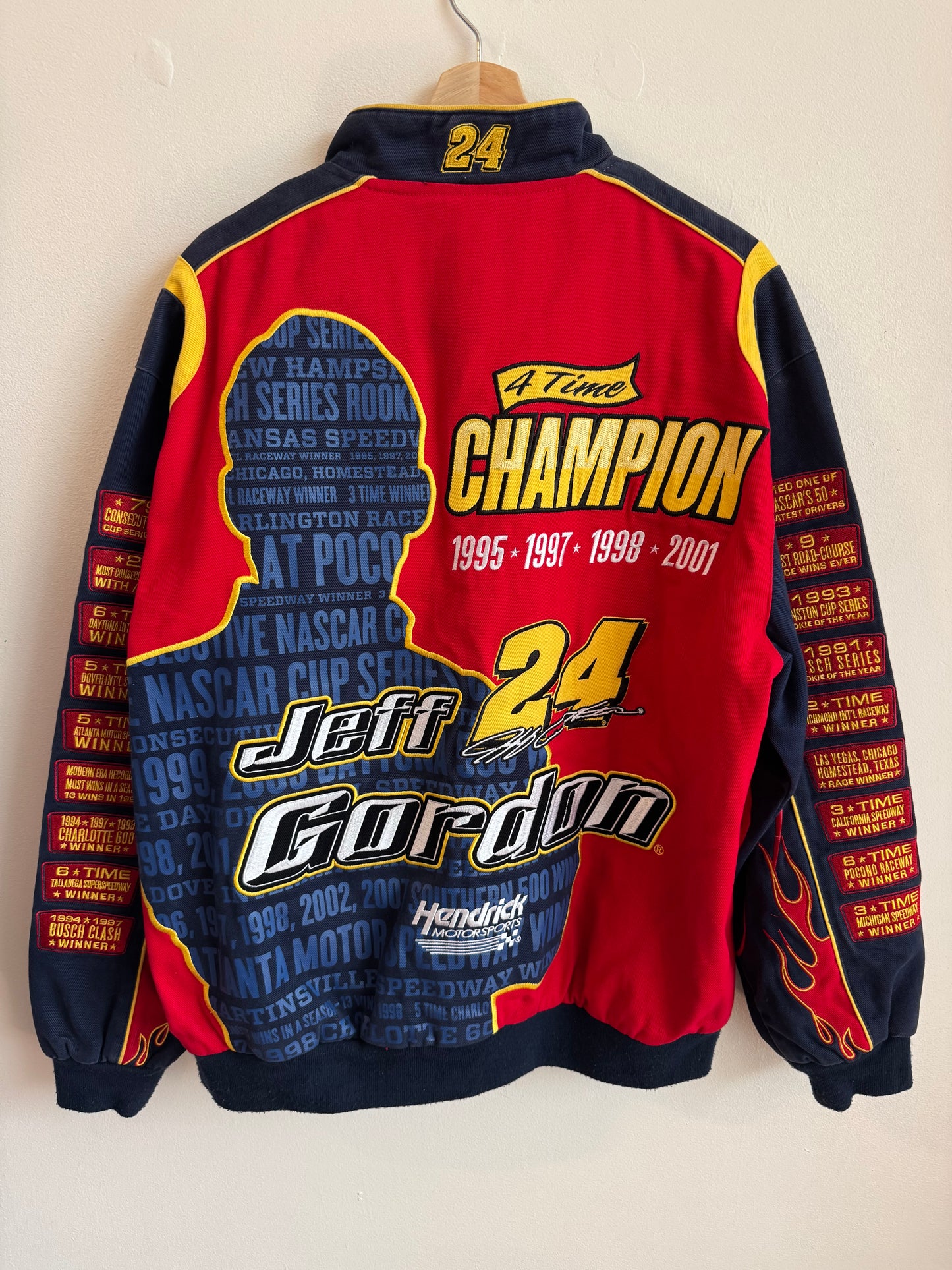 2001 Jeff Gordon Nascar 4x Champion Flames Jacket (L)