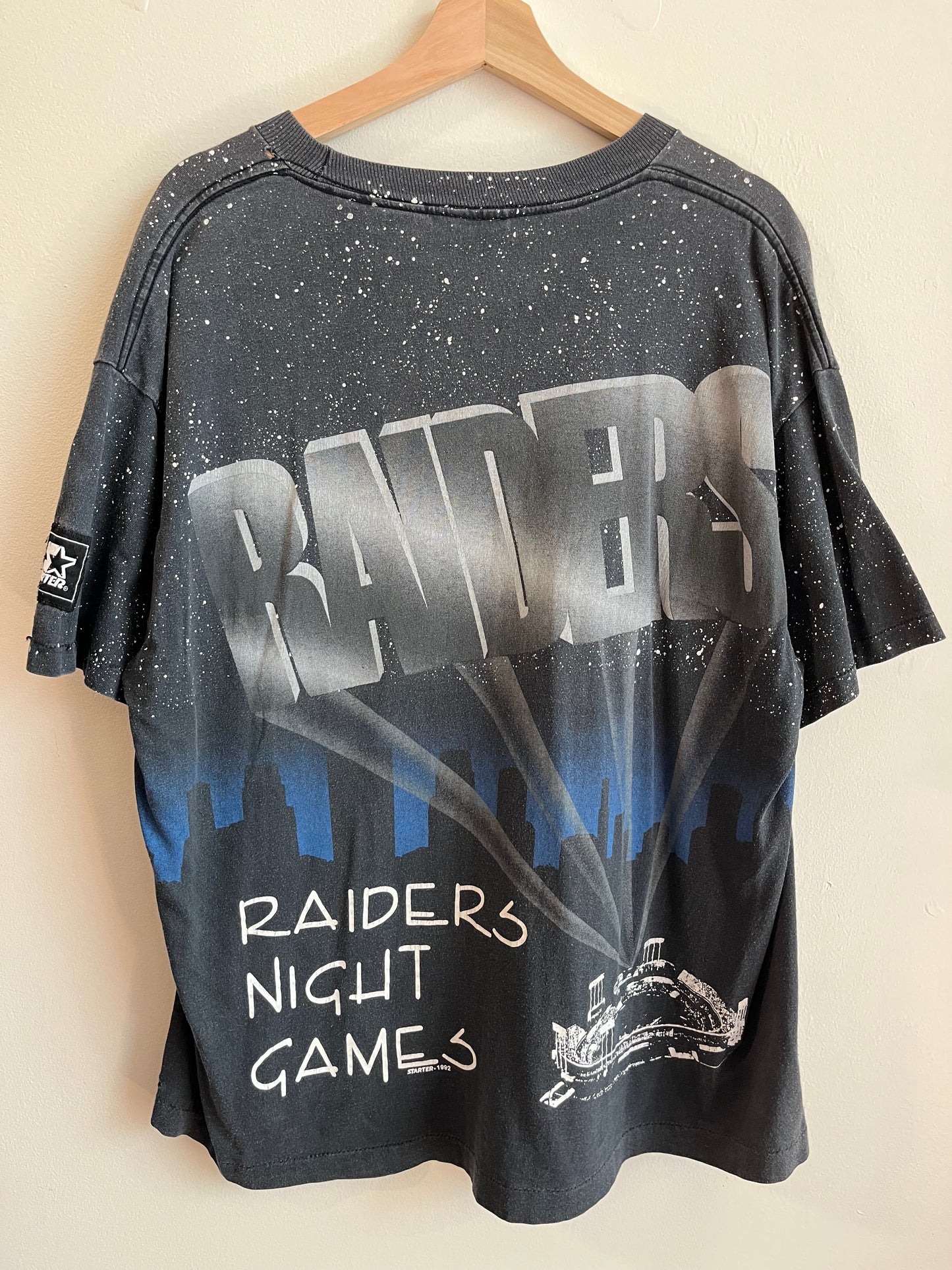 1992 Raiders Night Games Starter Rare AOP Tee (XL)