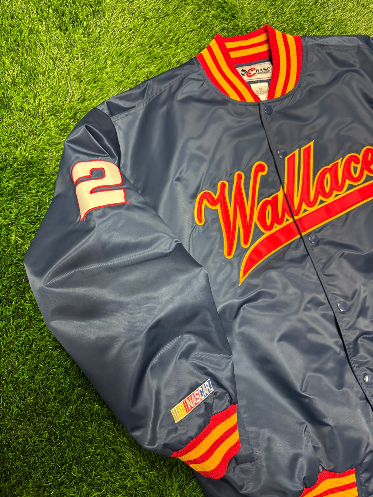 90s Rusty Wallace Chase Authentic Vintage Nascar Satin Jacket (XXL)
