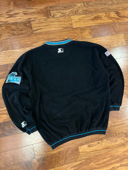 90s Carolina Panthers Fleece Inaugural Patch Crewneck (XL)