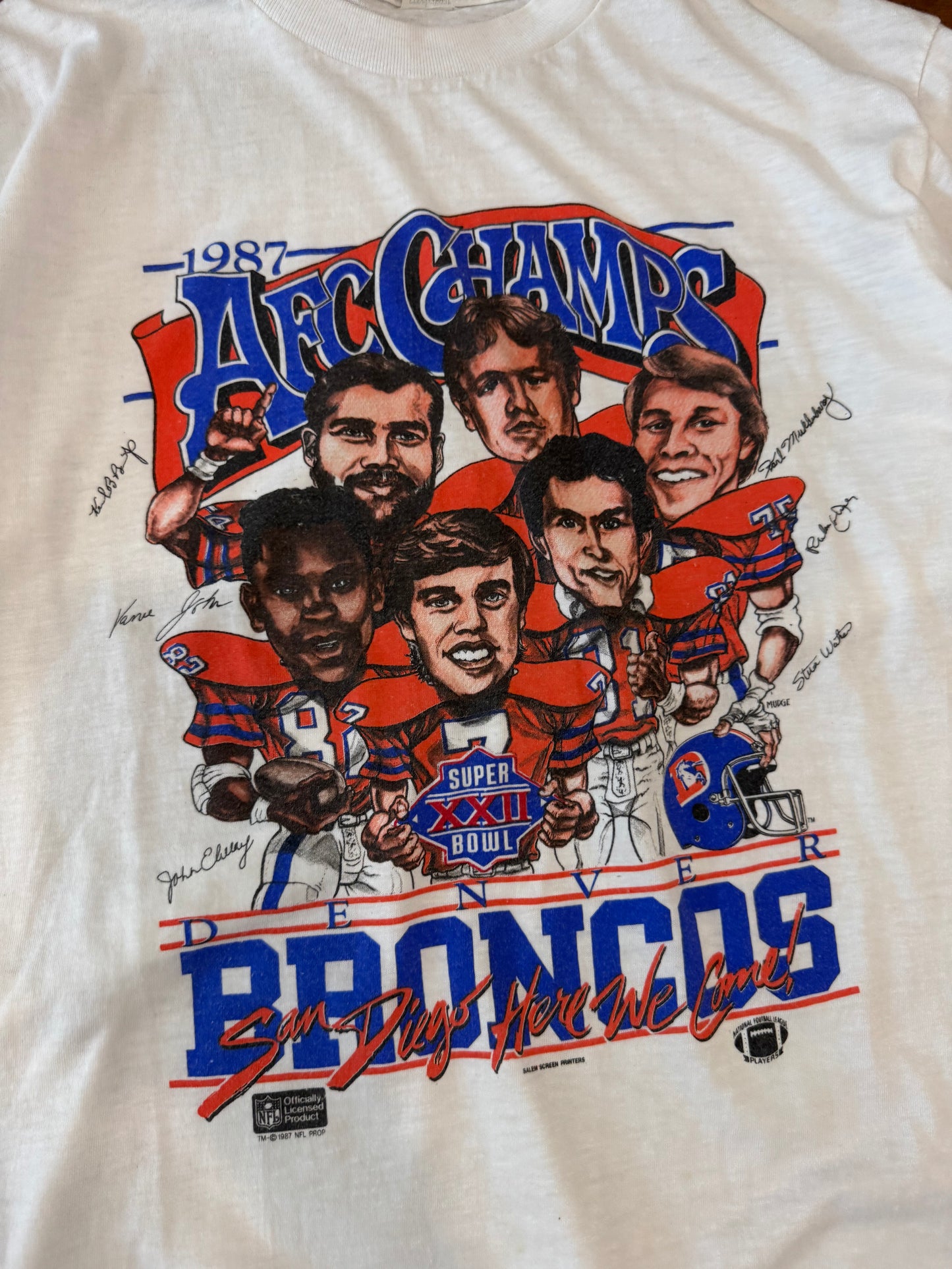 1987 Denver Broncos Caricature Tee (L)
