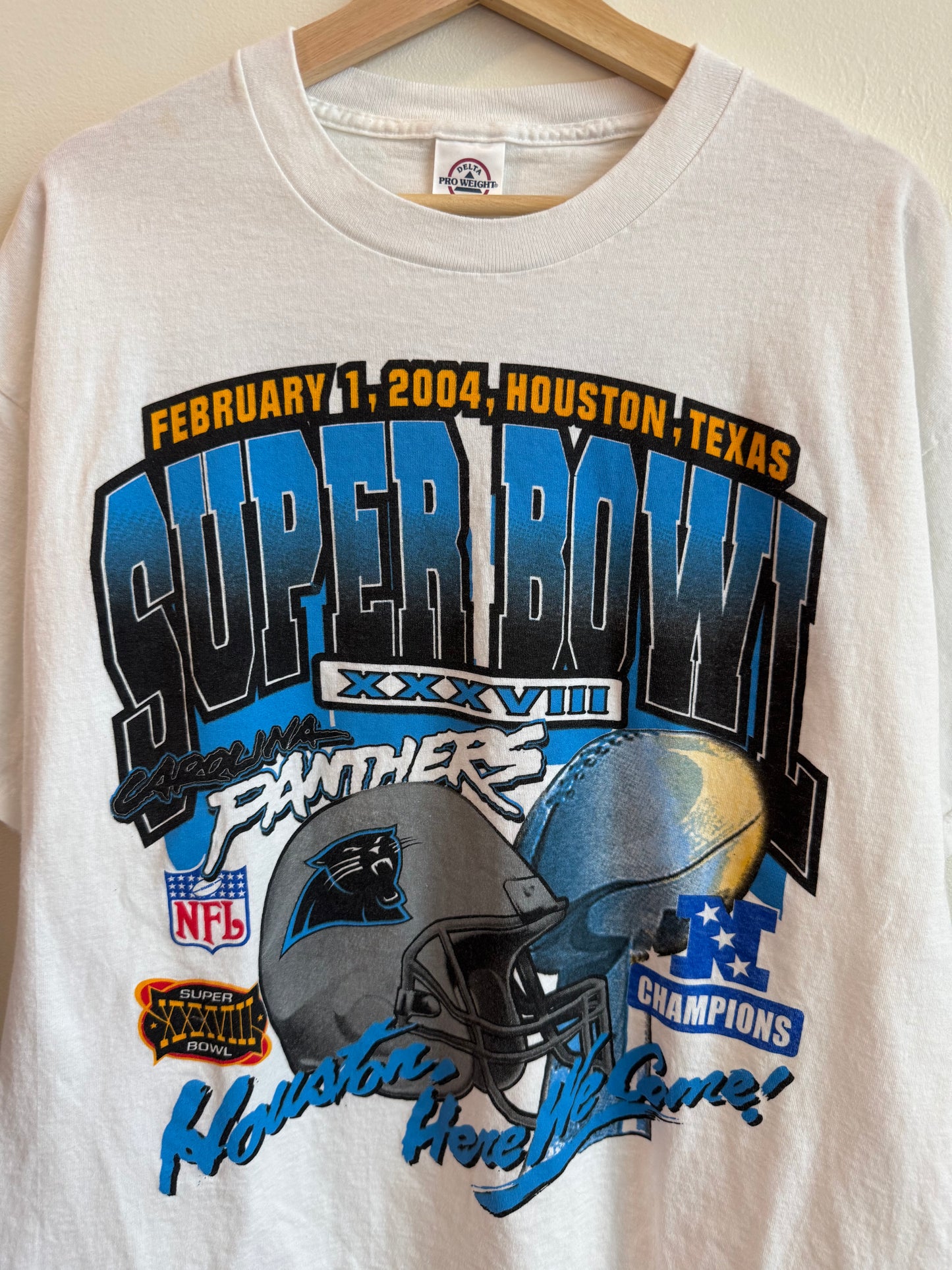 2004 Carolina Panthers Super Bowl Double Sided Graphic Tee (XL)