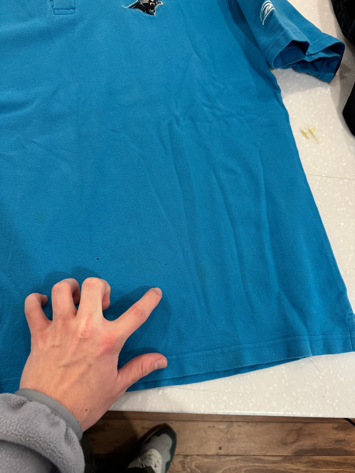 00s Carolina Panthers Reebok Blue Collar Shirt (L)
