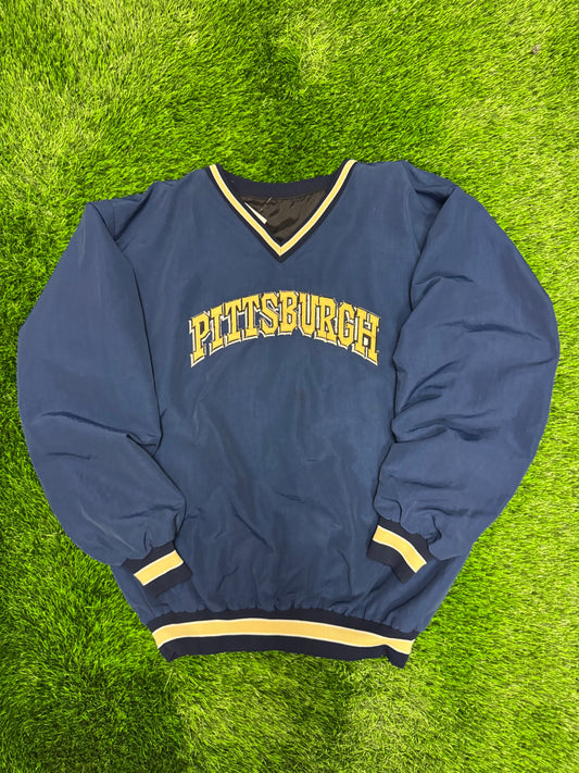 90s University of Pittsburgh Navy Spell Out Windbreaker (XXL)