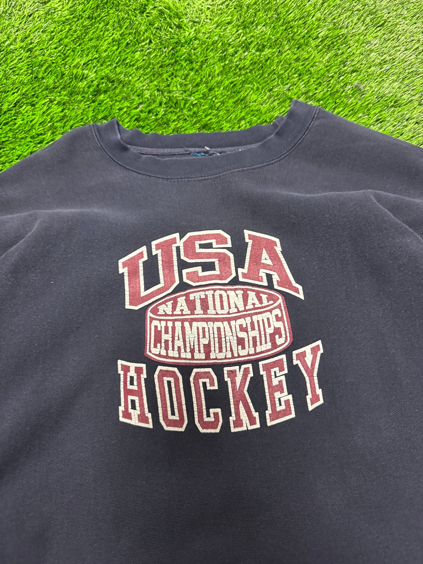 2004 USA Hockey Vintage Navy Crewneck (L)