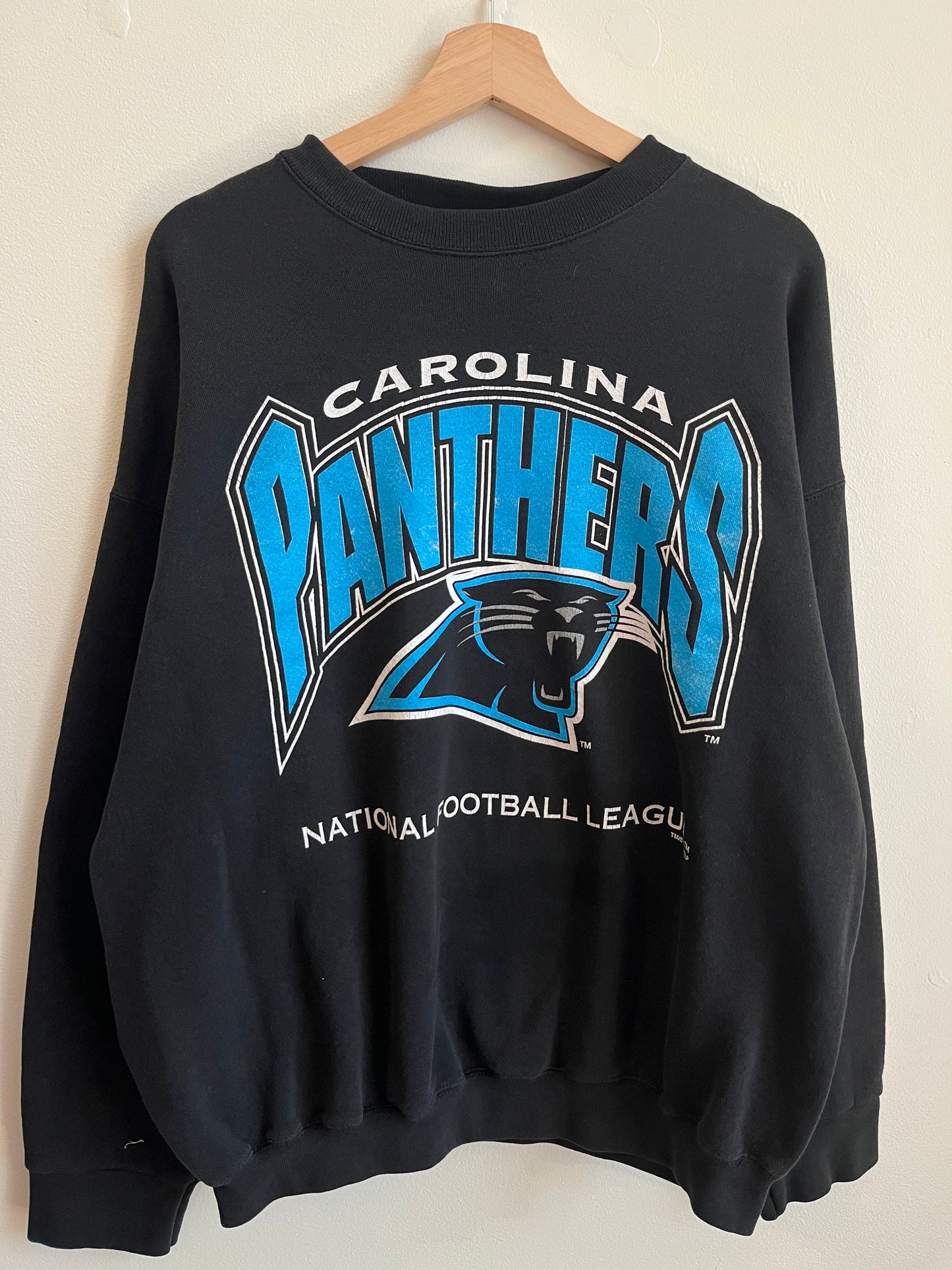 1996 Carolina Panthers Spell Out Logo Crewneck (XL)