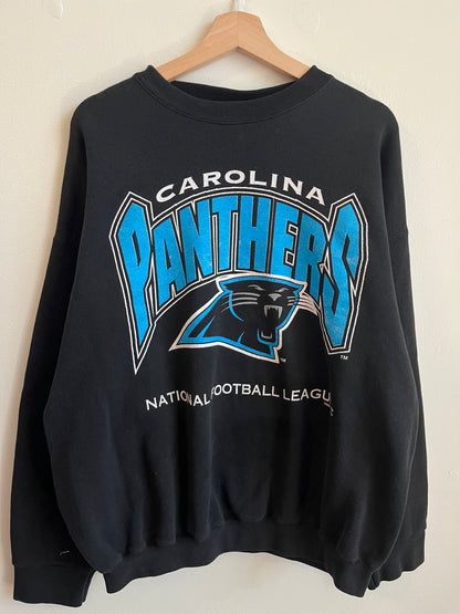1996 Carolina Panthers Spell Out Logo Crewneck (XL)
