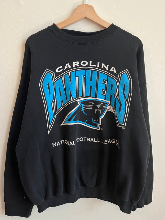 1996 Carolina Panthers Spell Out Logo Crewneck (XL)