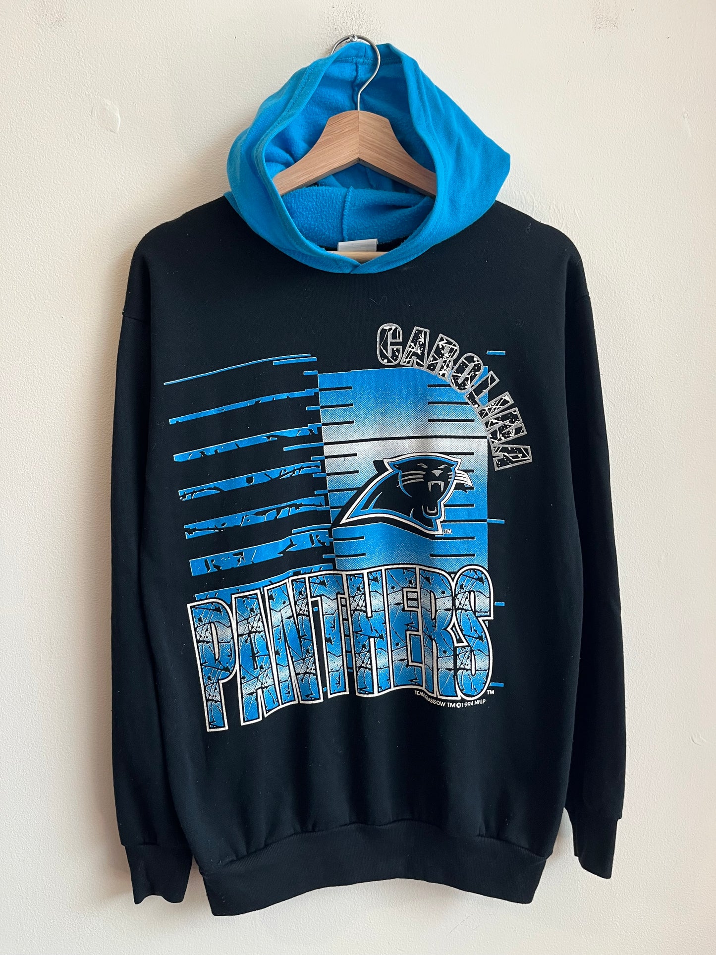 1994 Carolina Panthers Two Tone Big Spell Out Hoodie (Youth XL)