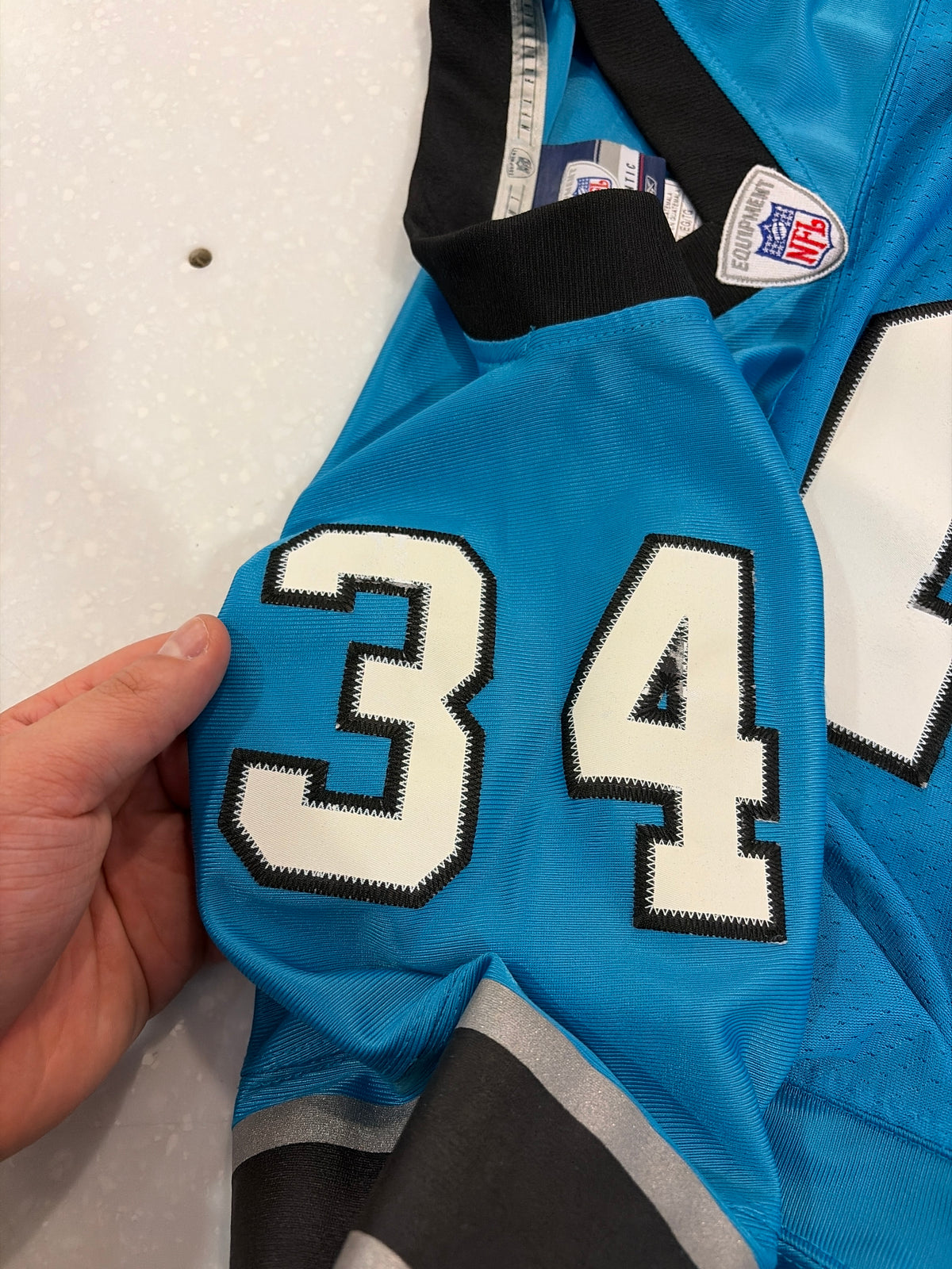 00s Carolina Panthers DeAngelo Williams Blue Stitched Flawed Jersey (XL)