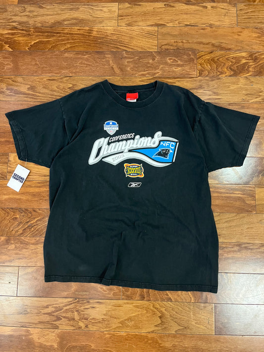 2003 Carolina Panthers NFC Champs Black Tee (XL)