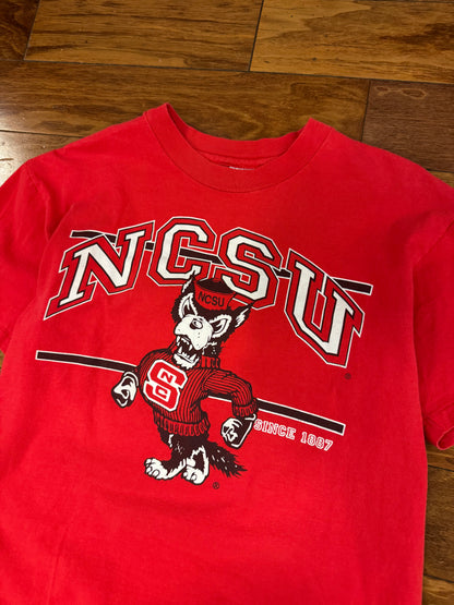 90s NC State Wolfpack Hanes Red Vintage Tee (L)