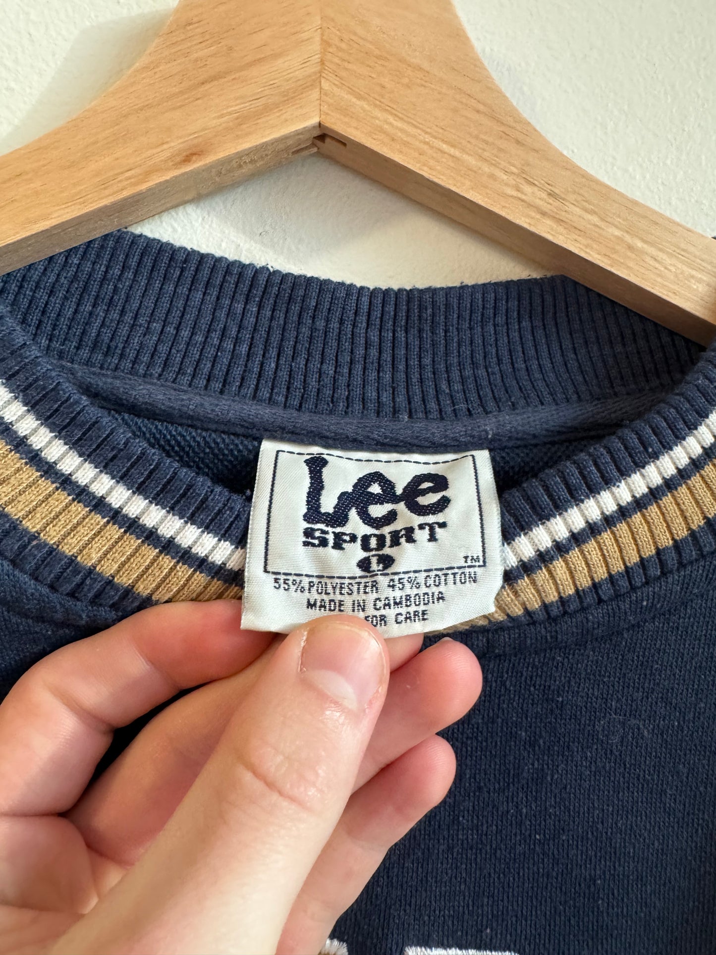 90s Notre Dame Lee Sports Embroidered Crewneck (L)