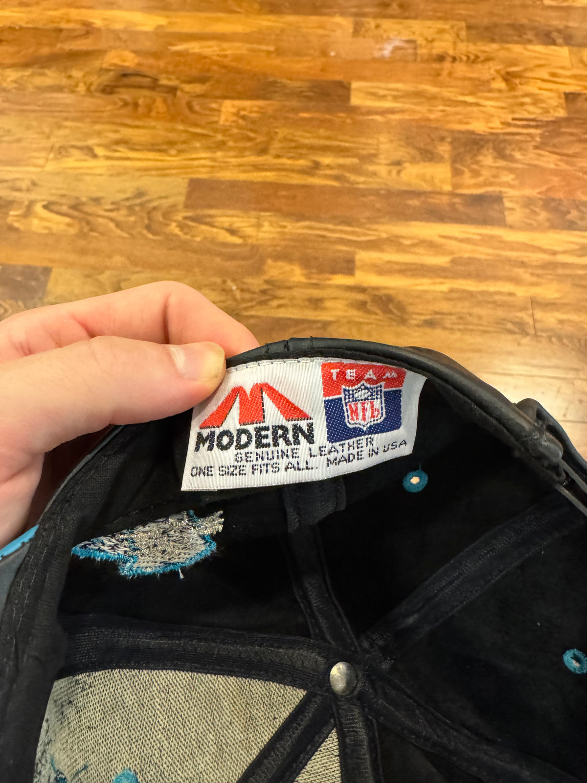 90s Carolina Panthers NFL Genuine Leather Deadstock Hat (OS)