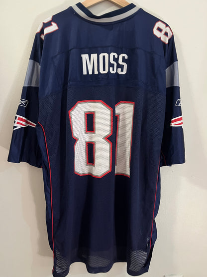 00s New England Patriots Randy Moss Reebok NFL Jersey (XXL)