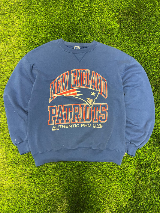 1995 New England Patriots Russell Blue Pro Line Crewneck (L)
