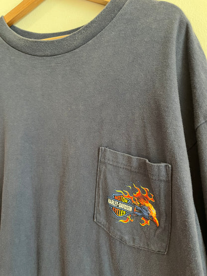00s Harley Davidson Sills Blue Flames Tee (XXXL)