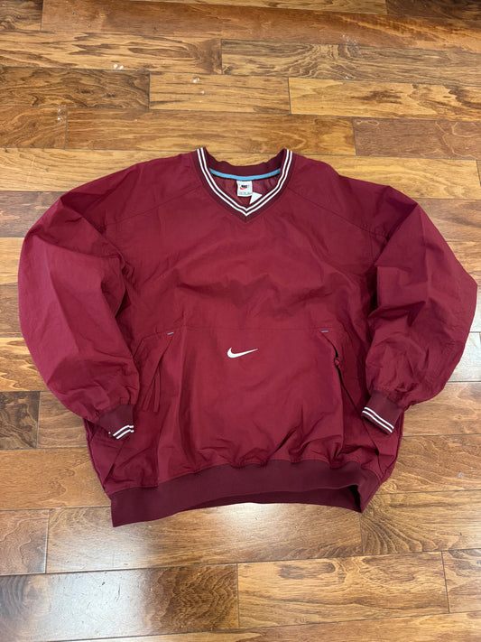 90s Nike Burgundy Pullover Windbreaker (XL)