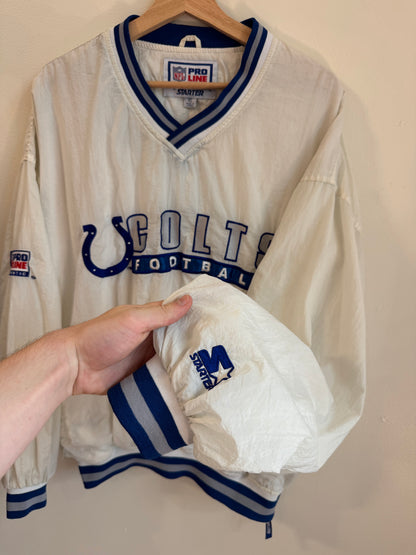 90s Indianapolis Colts Starter White Windbreaker (XL)