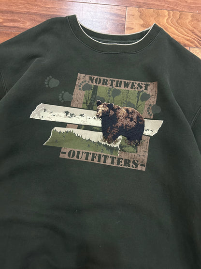 00s Northwest Outfitters Green Nature Crewneck (XL)