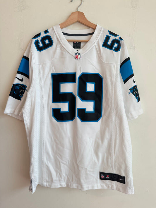 2012 Carolina Panthers Luke Kuechly Away Nike Jersey (L)