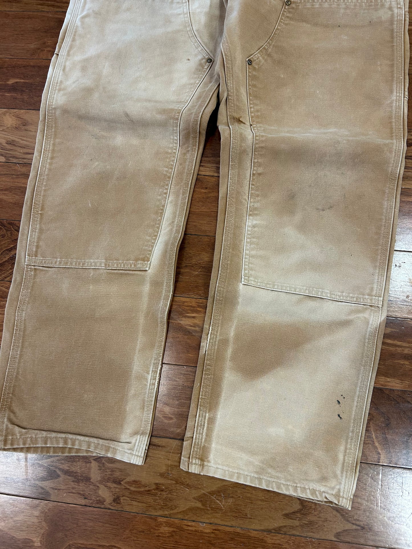 2015 Carhartt Tan Faded Double Knee Pants (38 x 32)