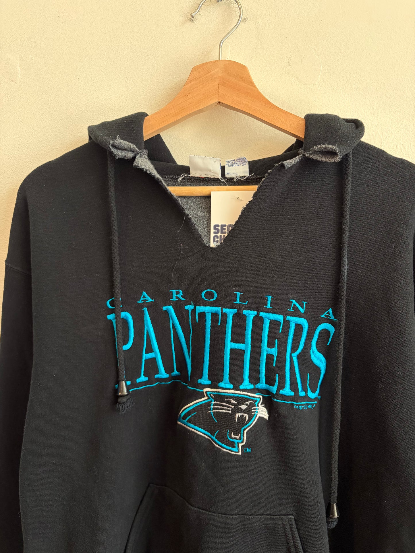 1996 Carolina Panthers True Fan Distressed Hoodie (L)