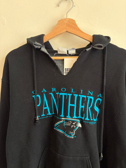 1996 Carolina Panthers True Fan Distressed Hoodie (L)