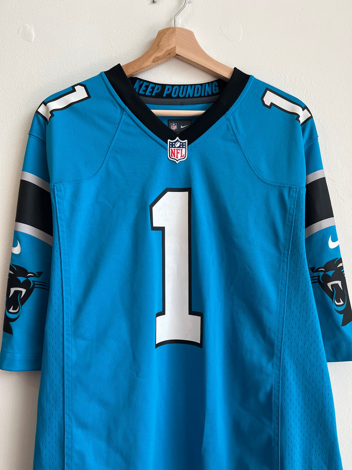 2010s Carolina Panthers Cam Newton Blue Nike Jersey (L)