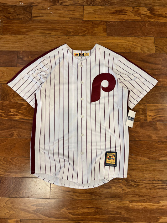 00s Mike Schmidt Phillies Majestic Pinstripe Jersey (M)