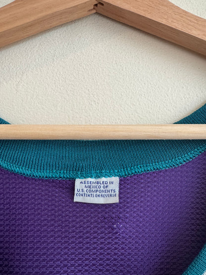 90s Charlotte Hornets Alonzo Mourning Champion Vintage Purple Jersey (M)