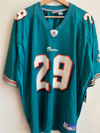 00s Miami Dolphins Sam Madison Teal Reebok NFL Jersey (XL)