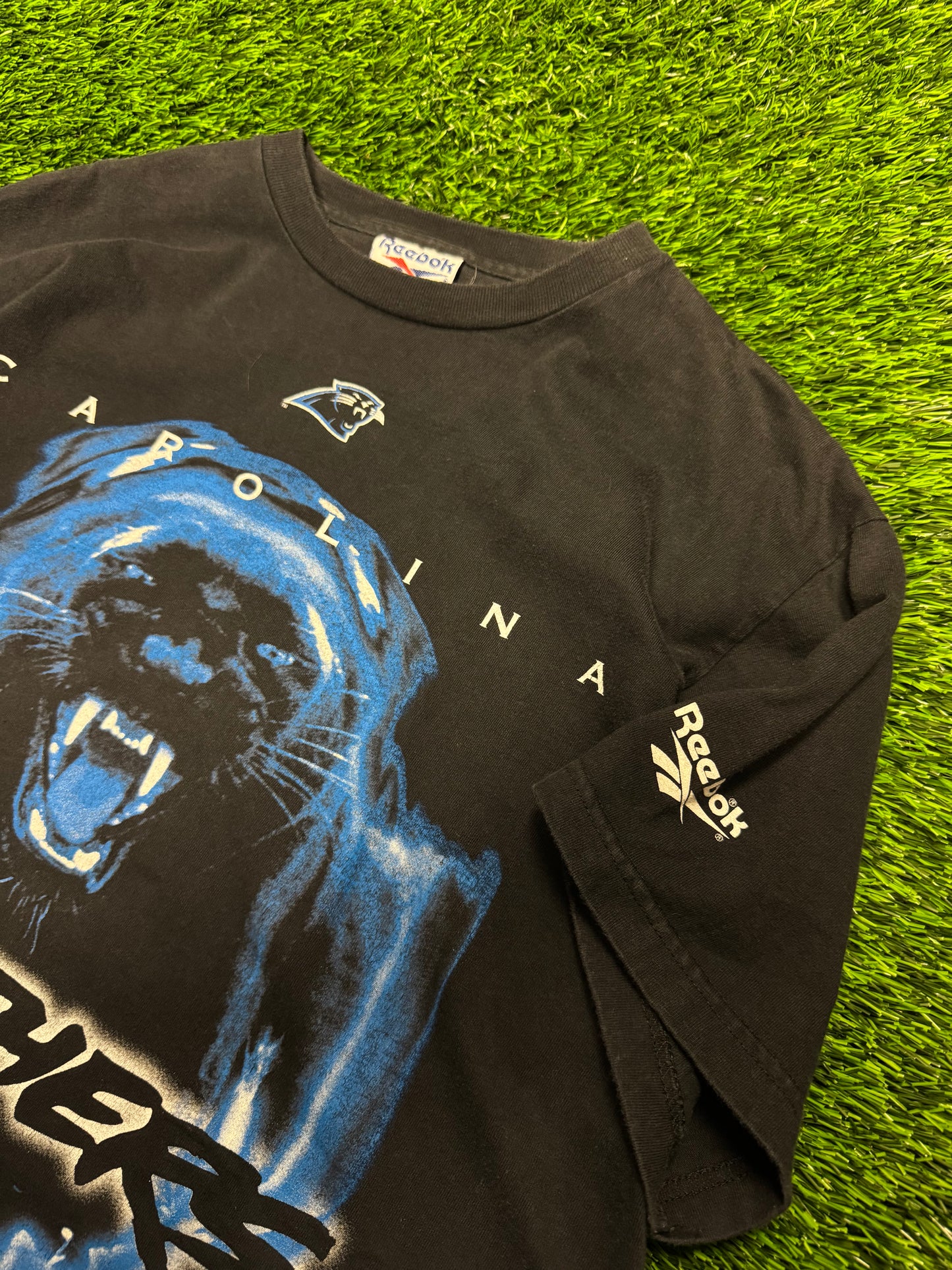 1996 Carolina Panthers Reebok Big Cat Graphic Rare Vintage Tee (L)
