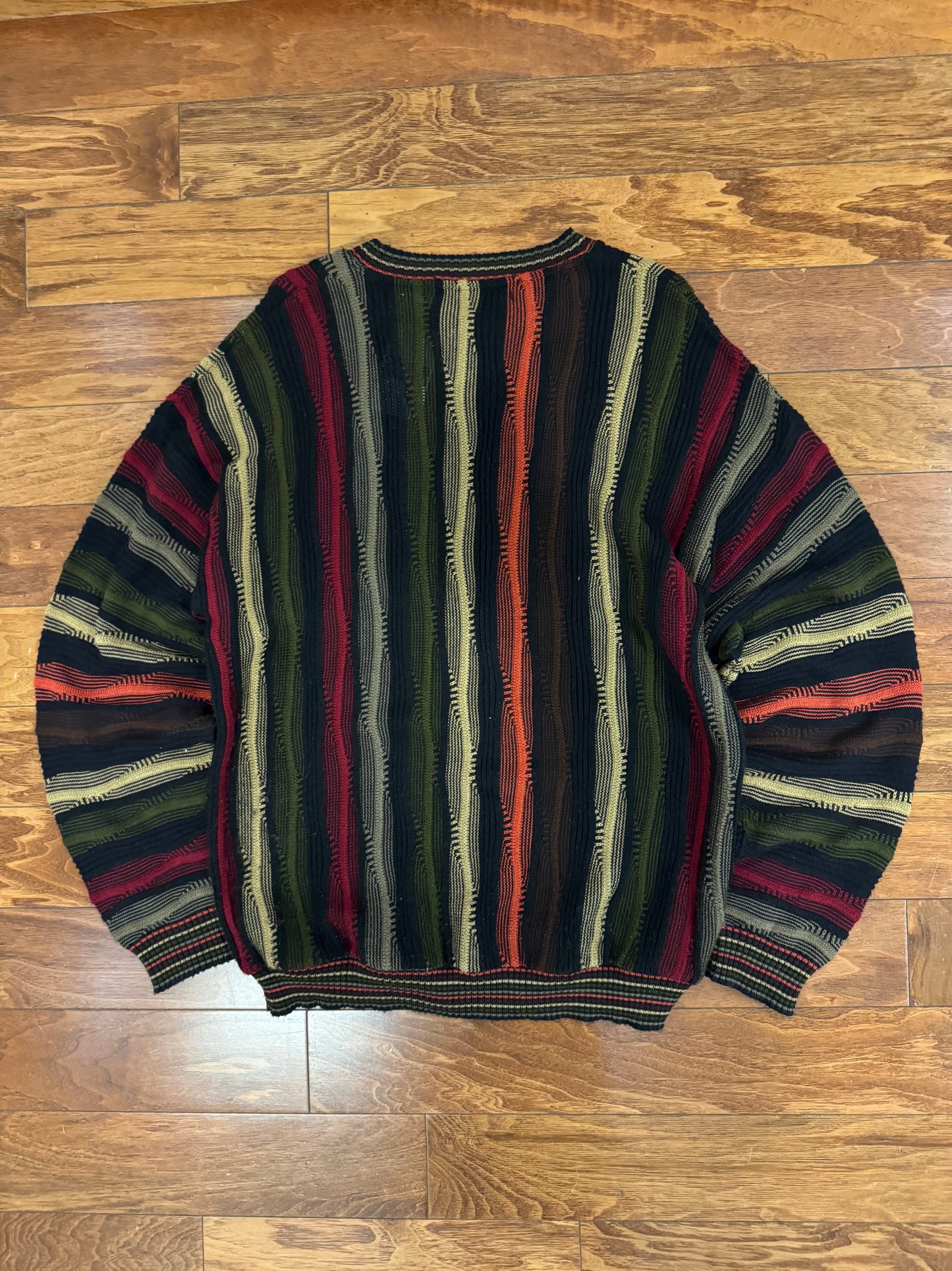 90s Protege 3D Knit Striped Sweater (L)