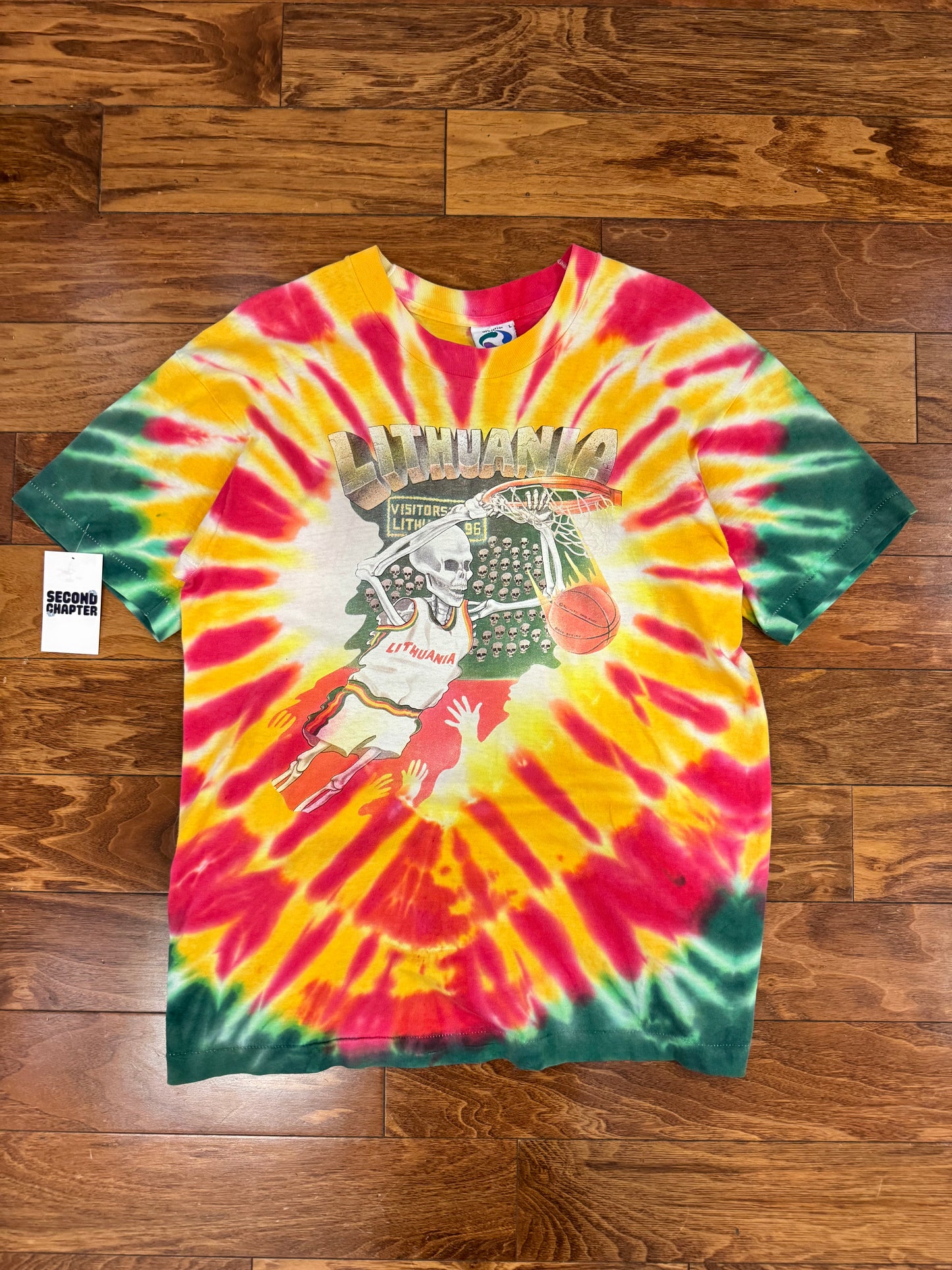 1992 Lithuania Grateful Dead Tie Dye Vintage Liquid Blue Band Tee (L)