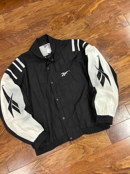 00s Reebok Vintage Black & White Windbreaker (XL)