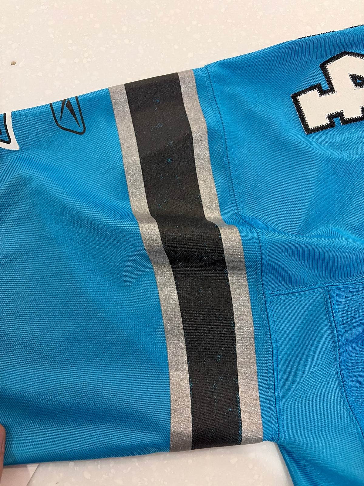 00s Carolina Panthers DeAngelo Williams Blue Stitched Flawed Jersey (XL)