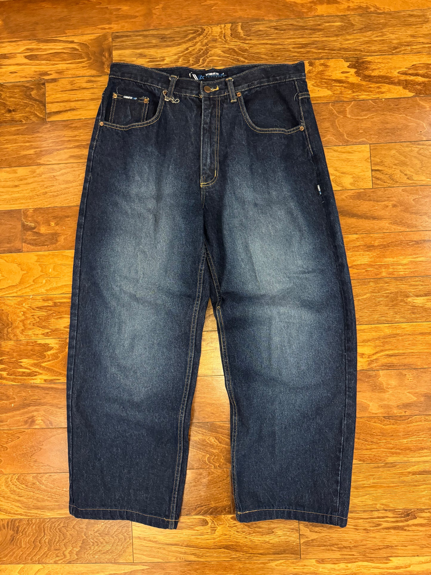 00s Vibes Baggy Dark Blue Jeans (36 x 30)