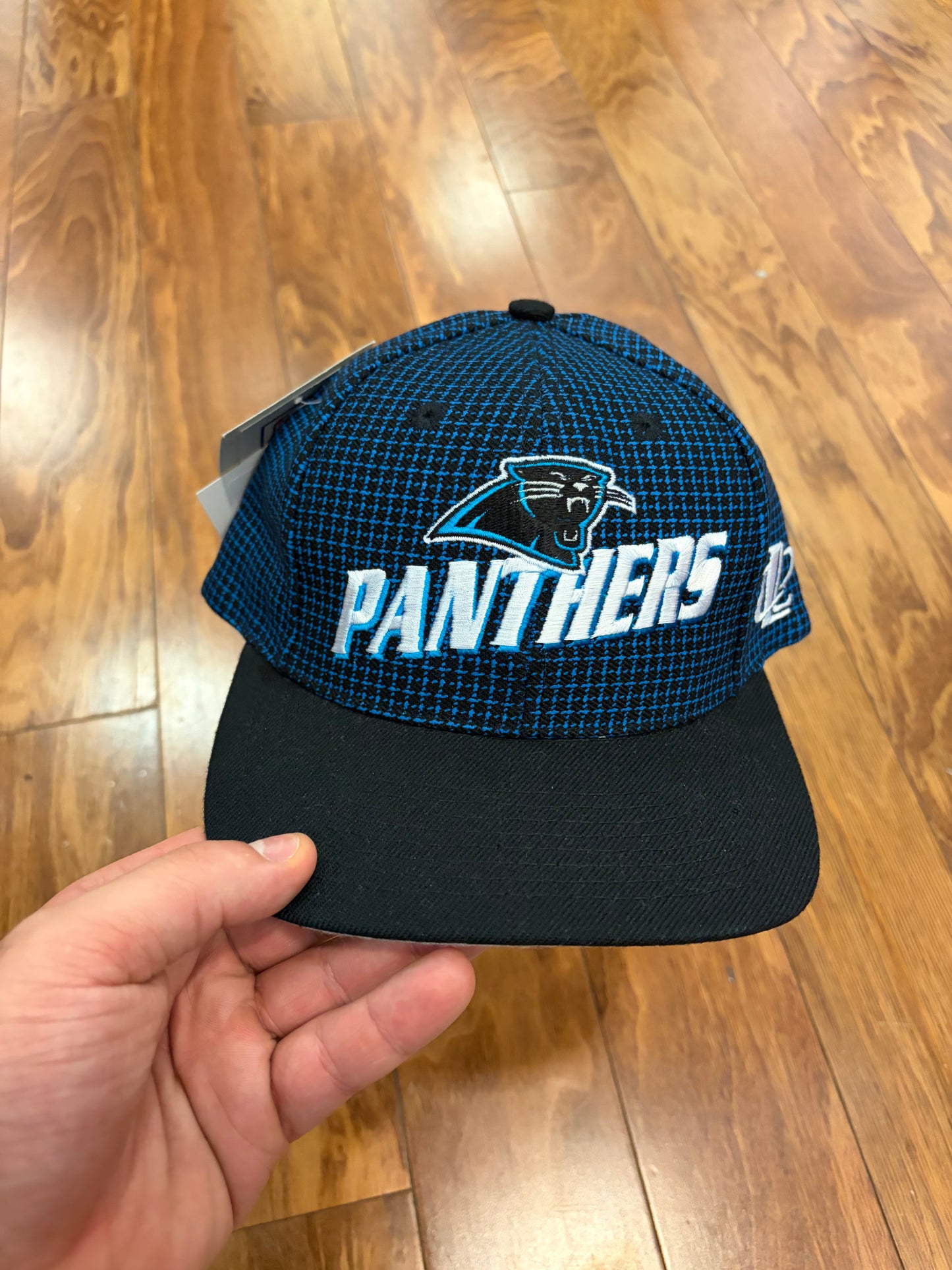90s Carolina Panthers Grid Logo Athletic Deadstock Hat (OS)