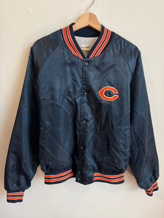 90s Chicago Bears Stained Vintage Satin Jacket (L)