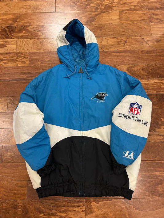90s Carolina Panthers Logo Athletic Vintage Puffer Jacket (XL)