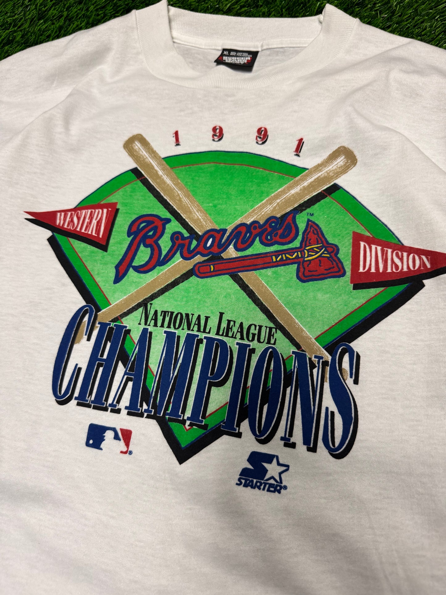 1991 Atlanta Braves Western Division Champions Vintage MLB Tee (XL)