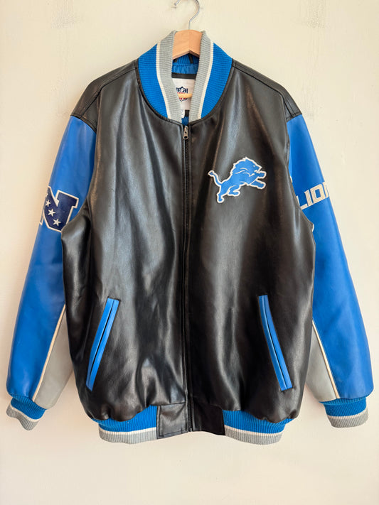 2010s Detroit Lions NFL Leather Jacket (XL)