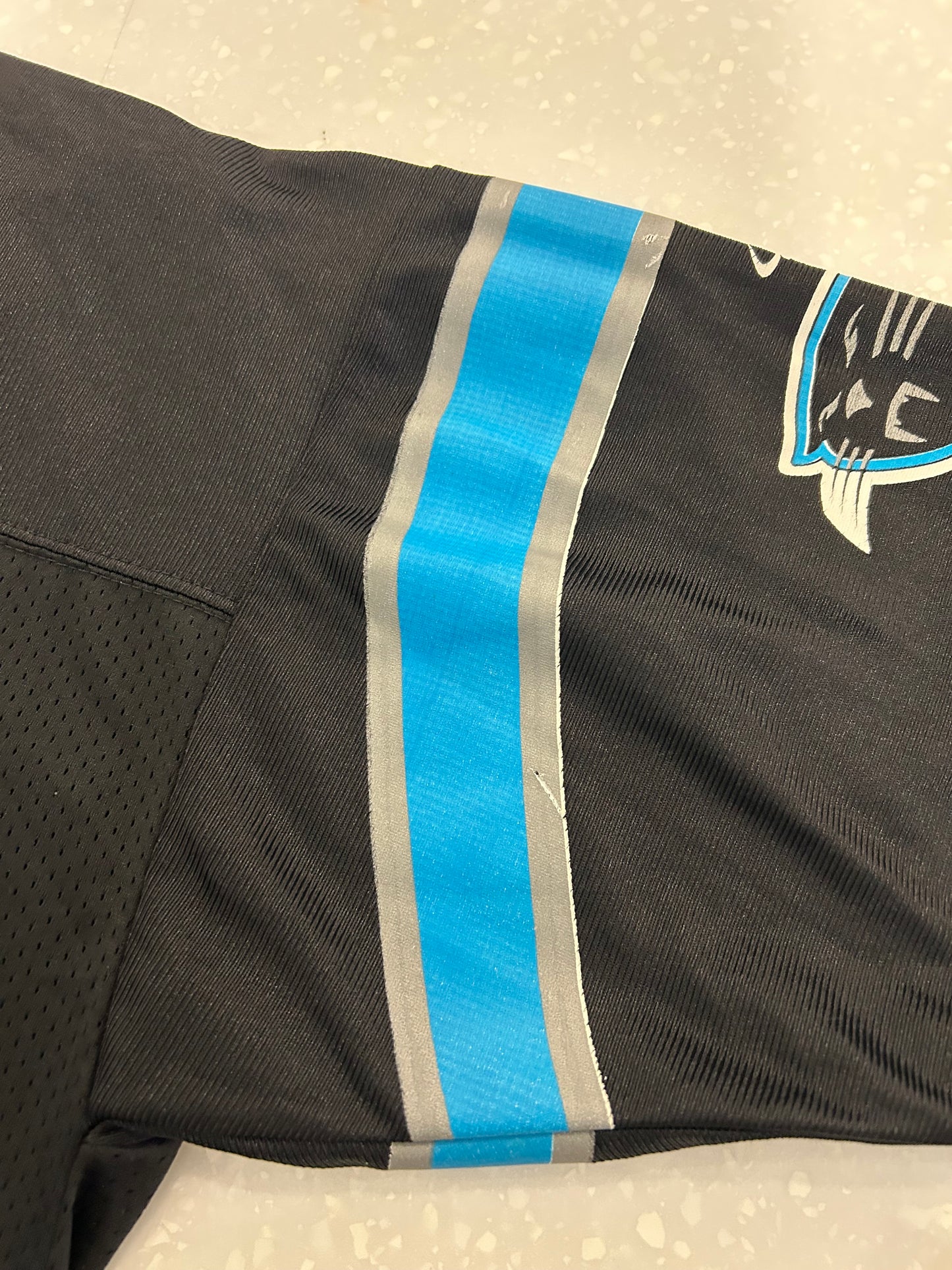 90s Carolina Panthers Steve Beuerlein Logo Athletic Jersey (Youth XL)