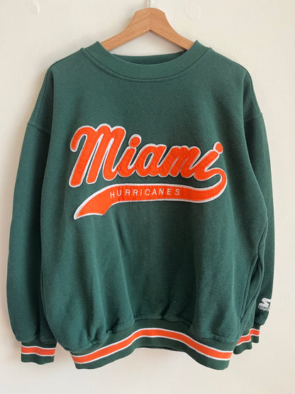 1990s Miami Hurricanes Starter Spell Out Crewneck (L)