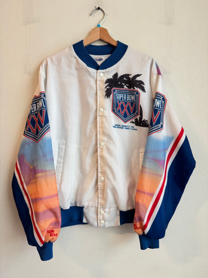 1991 Super Bowl Fanimation Satin Vintage Jacket (L)