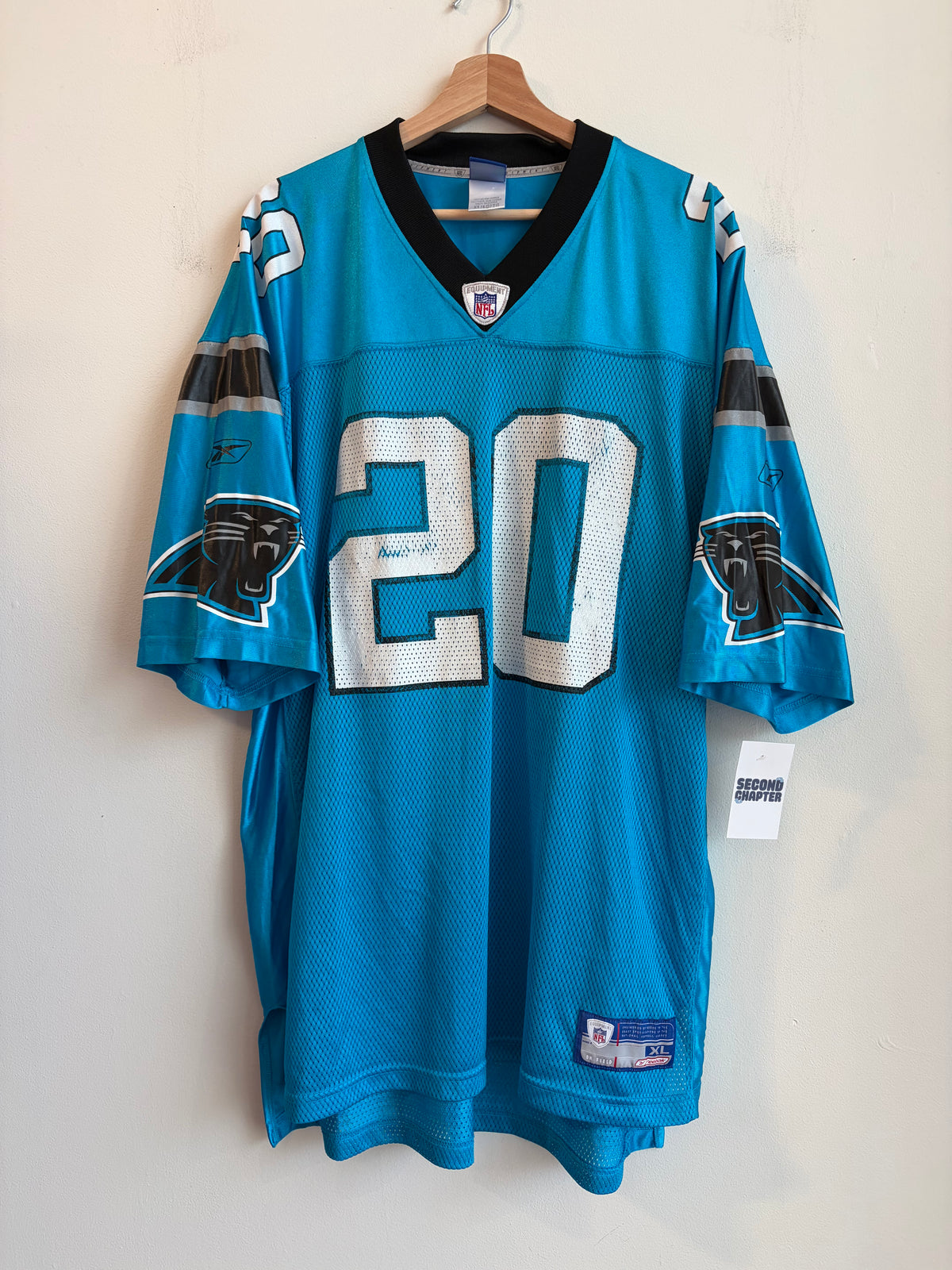 00s Carolina Panthers DeShaun Fosters Reebok Blue Jersey (XL)