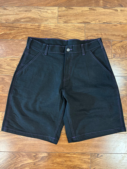 2010s Stussy Black & Purple Jean Shorts (34)